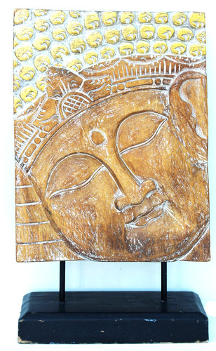 Vintage wooden buddha large - buddha,