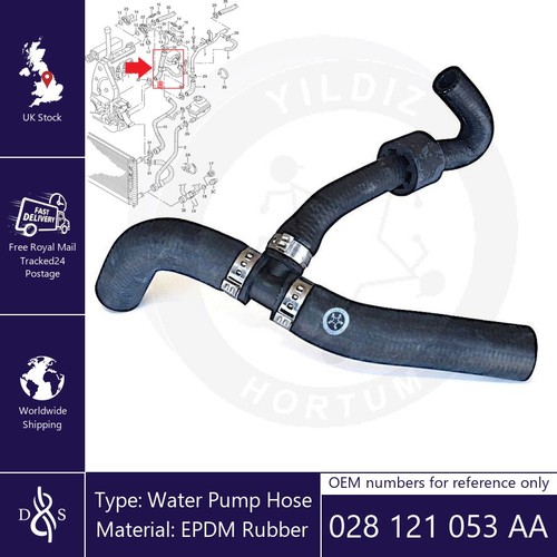 Water pump hose fits passat - pump, vw