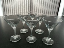 BABYCHAM COCKTAIL GLASSES with Twisted Stem X6 Retro Vintage 