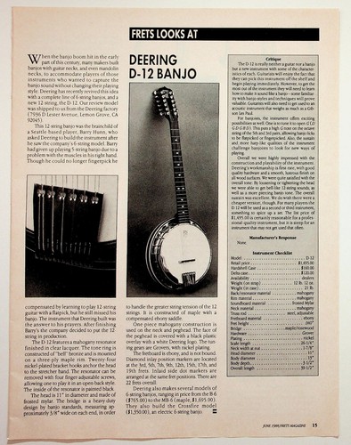 1988 frets magazine deering - 1988,