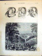 Old 1871 German Caricatures Goodwood Horse Races Beech Avenue Park Ch Victorian