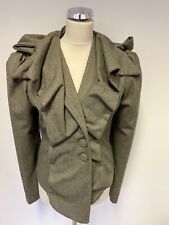 YORKSHIRE DESIGNER LISA JAYNE DANN FERN GREEN CHECK WOOL JACKET SIZE APPROX 12