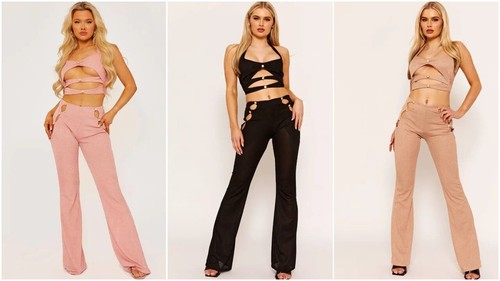 Womens ladies cut out crop - uk,