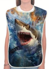 1pc Shark - Linen Adult Bib