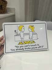 Vintage Toilet Humor Plastic Sign, Retro sign Funny