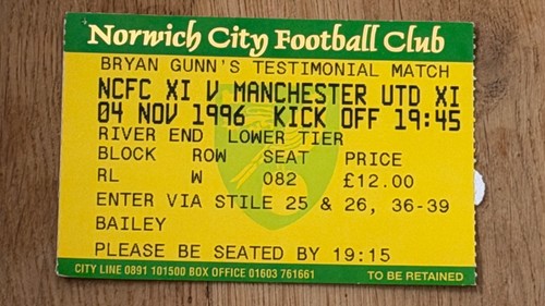 Ticket 1996 norwich city - ticket,