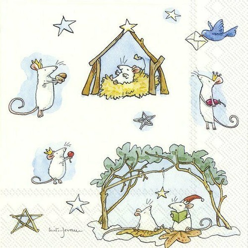 Mouse crib christmas nativity - crib,