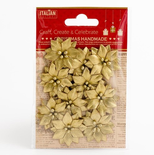 Small gold metallic poinsettia - gold,