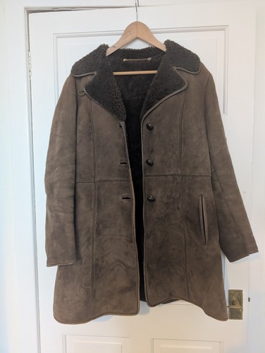 Brown shearling and suede - brown,