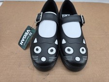 T.U.K. SHOES A9217L Black  Skull Strap Mary Jane Kitty Face Womens  Shoes Size 8