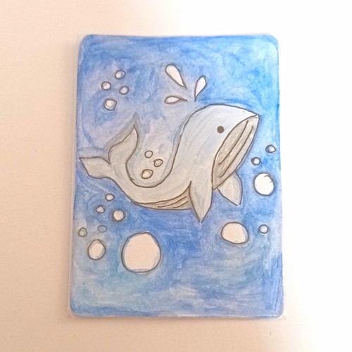 Aceo original whale sea life - original,