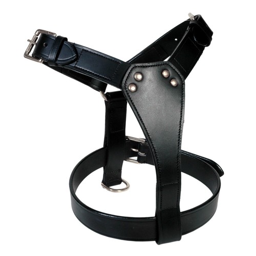 Leather dog harness plain 6 - leather,