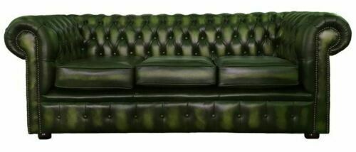 Genuine leather antique - antique, green