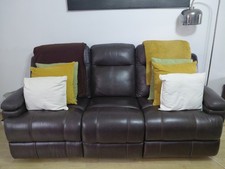 Sofology brown leather - leather, three