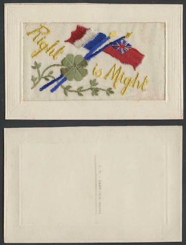 Ww1 silk embroidered old - silk,