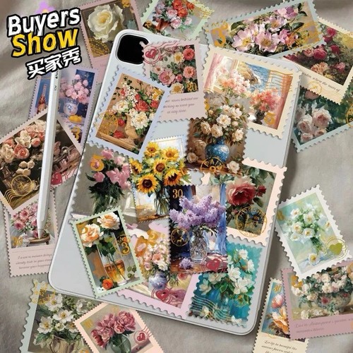 Vintage floral postage stamp - vintage,