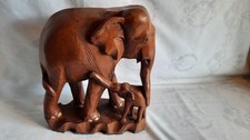 CARVED WOODEN ELEPHANT..LARGE