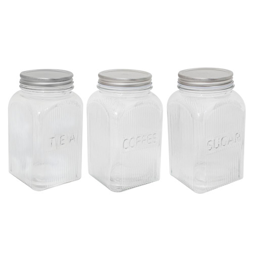 Tea coffee sugar ribbed - tea, glass