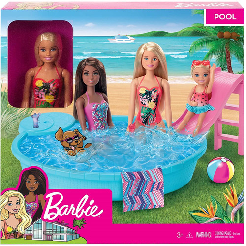 Barbie doll and summer pool - barbie,
