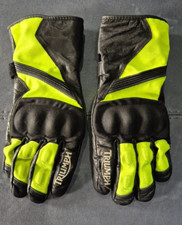 TRIUMPH 'BRIGHT' HI VIS WATERPROOF MOTORCYCLE GLOVES SIZE M / 9