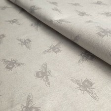 Bee print cotton linen mix - print,