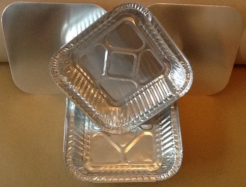 Square aluminium foil trays - square,