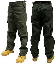 OLIVE GREEN ARMY CARGO COMBAT TROUSERS PANTS 30 32 34 36 38 40 42 44 46 48 50