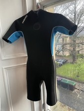 Tribord Shorty Wetsuit In Black And Light Blue Size X-Small