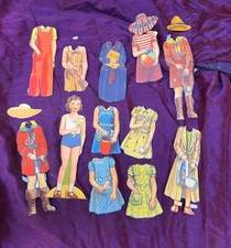 Cardboard And Paper- Vintage Dress-up Doll. Gorgeous Outfits. Circa 1940’s.