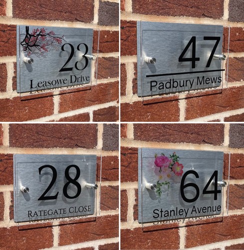 House number plaques floral - number,
