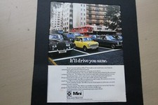 Original 1975 mag advert: MINI 850 London, Mr Bean colour, frame-ready wall-art