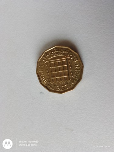 Threepenny bit coin - coin, 1967