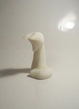 White Sitting Fox Figurine