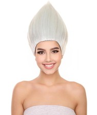 Silver Troll Wig | Pointy Silver Fairy Wigs| Halloween Costume Hair