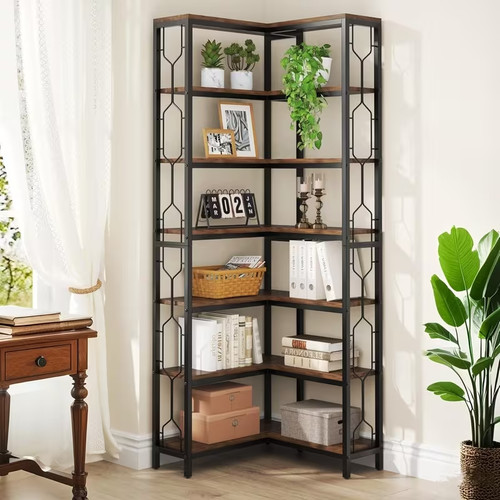 Corner bookshelf storage - corner, rack