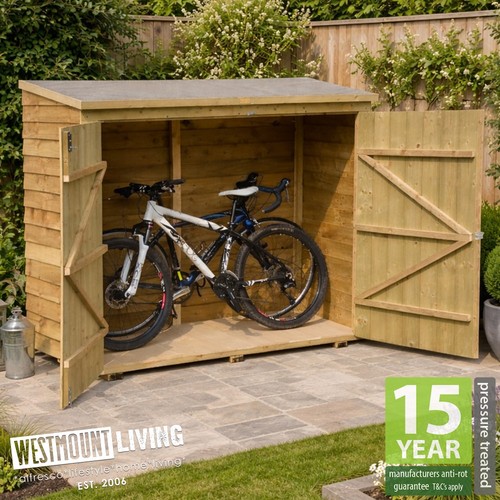 6x3 wooden garden bike store - 6x3,