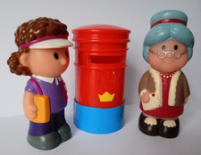 ELC Happyland  - 2 people and red  Post  Box  ( Two  ladies / women  figures )