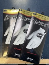 Srixon Mens Leather Cabretta Golf Glove In White, Left Hand, Size Large x3