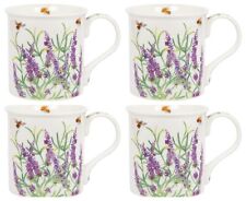 4 Lavender Coffee Mug Set Fine China 330ml Capacity