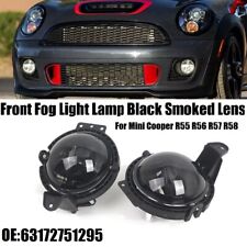 2x Black Smoked Lens Front Fog Light DRL No Bulb For Mini Cooper R55/R56/R57 R58