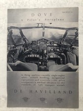 1947 Aircraft Advert DE HAVILLAND DOVE A PILOT'S AEROPLANE SINGLE ENGINE SAFETY