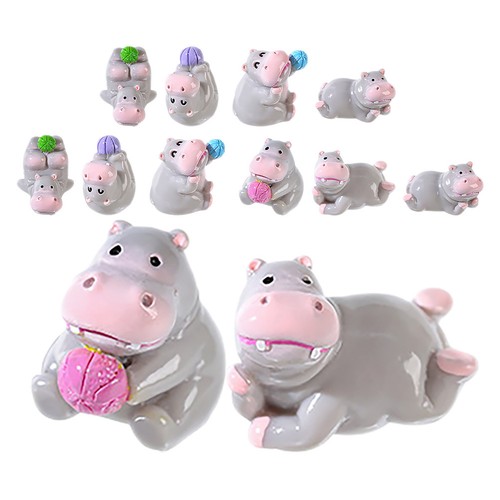 Pcs mini hippo resin - pcs,
