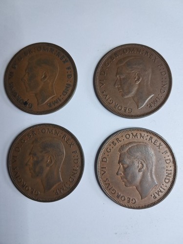 King george one penny coins - george,