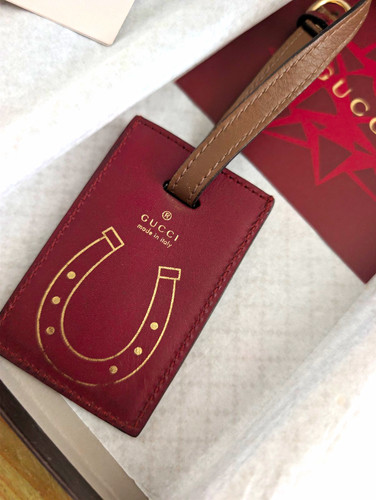 Gucci leather luggage tag - gucci,