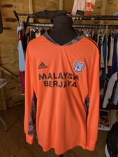 Original Cardiff City Goalkeeper Football Shirt Long Sleeve LARGE adidas Orange