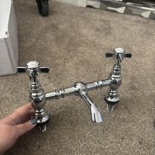 Nuie Beaumont Luxury 2-Hole Basin Mixer Tap Deck Mounted - Chrome