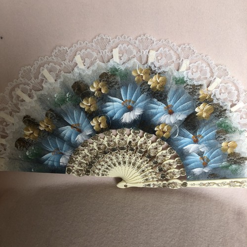 Vintage spanish hand fan - hand,