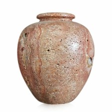 Classic Table Vase in Red Travertine H.14 cm
