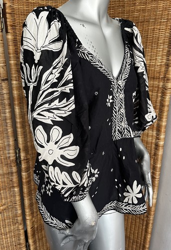 Black white floral - black, &