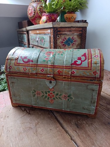 Vintage chest hand painted